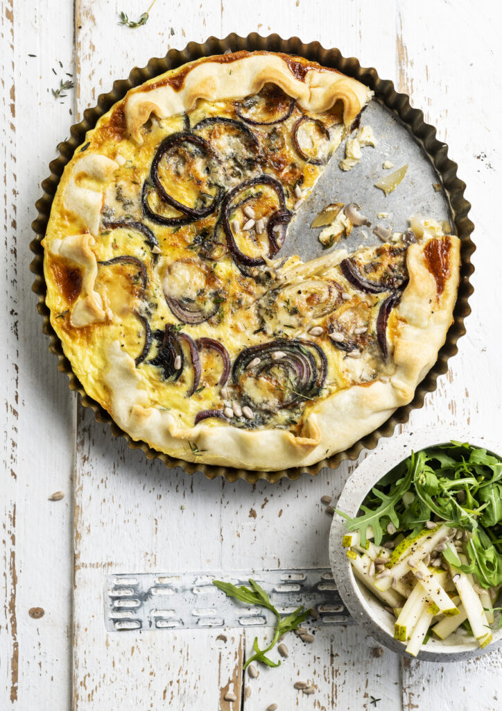 RECEPT Quiche met witloof, peer en roquefort